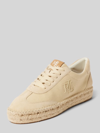 Lauren Ralph Lauren Sneaker aus Leder-Mix mit Label-Details Modell 'LUIZE' Sand 1