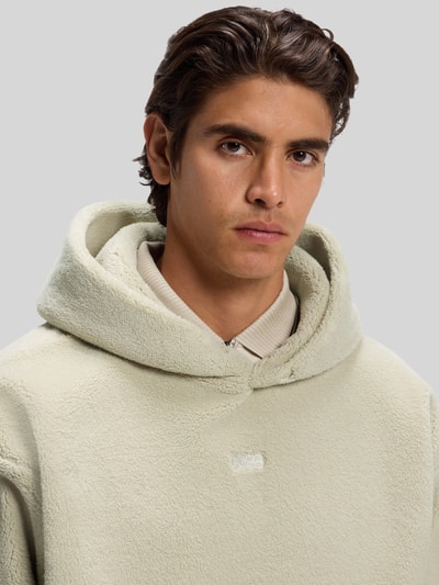 BOSS Green Regular Fit Sweatshirt mit Teddyfleece-Kapuze Beige 3
