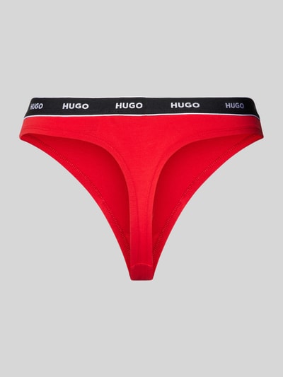 HUGO String met labeldetail, model 'Carousel' Rood - 3