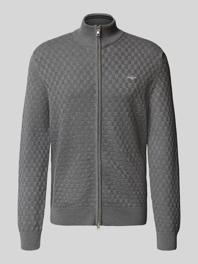 Gant Strickjacke mit Strukturmuster Anthrazit 2