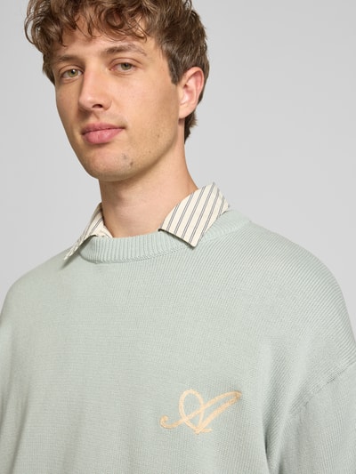 ANOTHER COTTON LAB Strickpullover mit Logo-Stitching Hellgruen 3