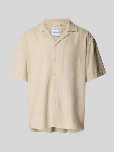 Only & Sons Freizeithemd aus Viskose-Mix mit Leinen-Anteil Modell 'LATHAM' Beige 2