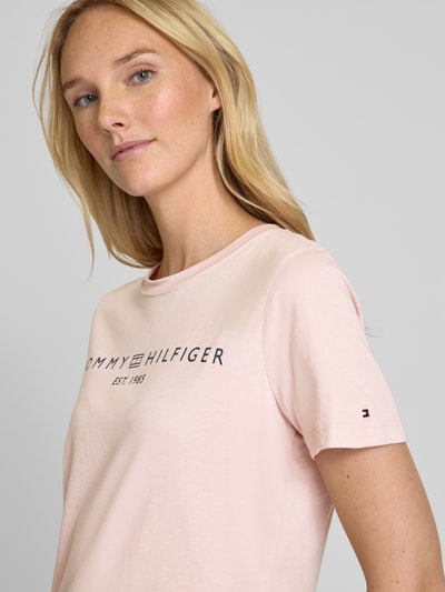 Tommy Hilfiger T-shirt z nadrukiem z logo Różowy 3