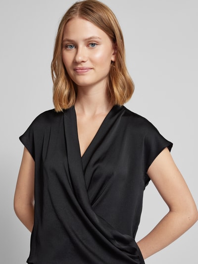 Mango Regular Fit Bluse in Wickel-Optik Modell 'CRUSIE' Black 3