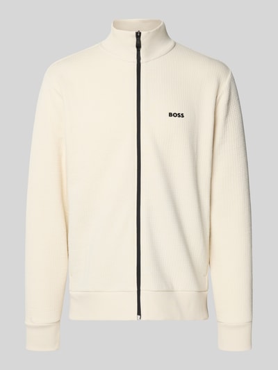BOSS Green Regular Fit Sweatjacke mit Baumwoll-Anteil Modell 'SW_LEAGUE SKAZ' Beige 2