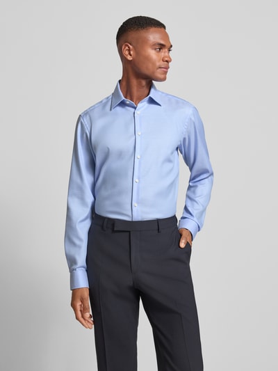 Christian Berg Men Regular Fit Businesshemd aus Baumwolle mit Kentkragen Bleu 4