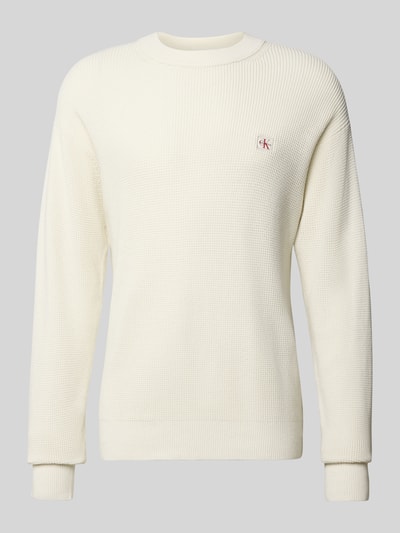 Calvin Klein Jeans Gebreide pullover met labelpatch Offwhite - 2
