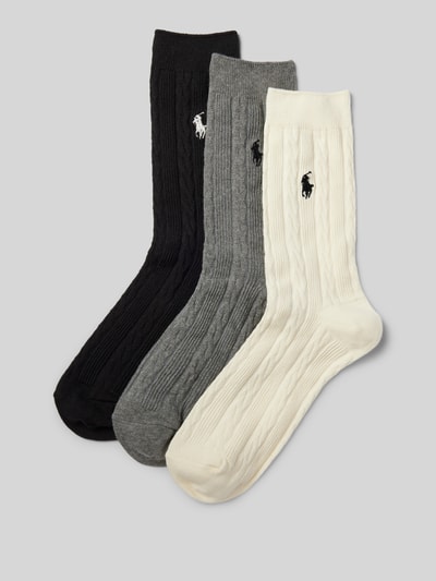 Polo Ralph Lauren Socken mit Zopfmuster im 3er-Pack Black 1