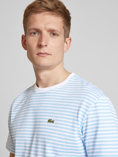 Lacoste T-shirt met streepmotief Lichtblauw - 3