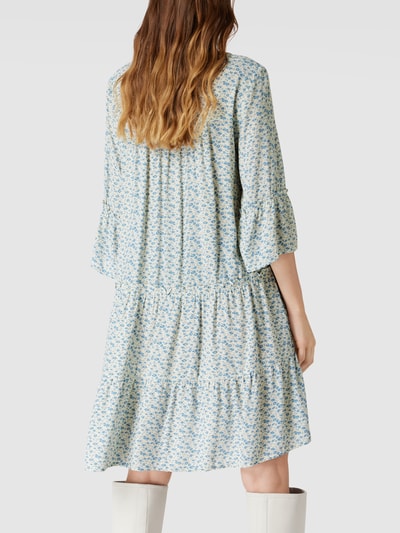 REVIEW Minikleid mit floralem Allover-Muster Hellblau 5