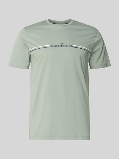 Produktfoto, Regular Fit T-Shirt mit Logo-Print von Christian Berg Men in Hellgrün, reine Baumwolle, Rundhalsausschnitt, schlichte Optik