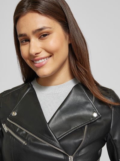 Vero Moda Outdoor Bikerjack met ritszak, model 'RILEY RIO' Zwart - 3