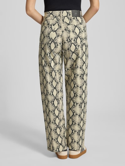 JJXX Wide Leg Hose im 5-Pocket-Design Modell 'SARAH AOP TOKYO' Beige 5