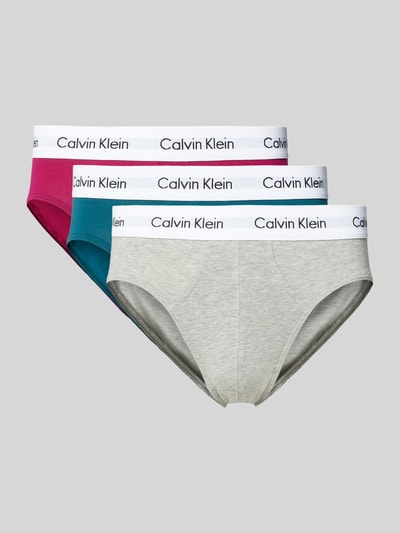 Calvin Klein Underwear Slip met label in band in set van 3 stuks Grafiet - 1