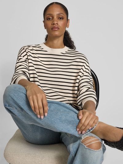 Anine Bing Sweatshirt mit gerippten Abschlüssen Ecru 3