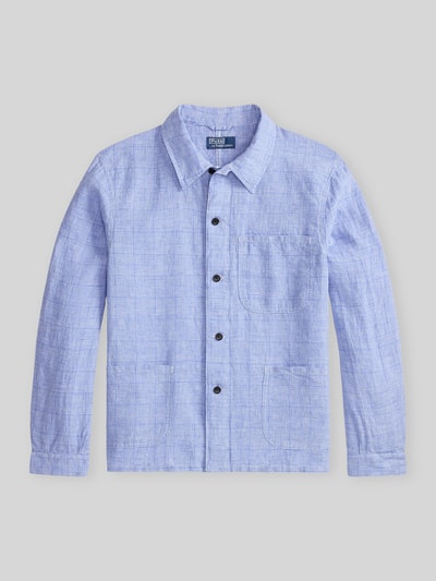Polo Ralph Lauren Relaxed Fit Freizeithemd aus reinem Leinen mit aufgesetzten Taschen Hellblau 2