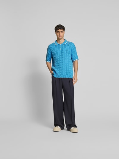 Marni Regular Fit Poloshirt in Strick-Optik Royal 1