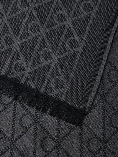 CK Calvin Klein Wollschal mit Allover-Stitching Modell 'Tonal' BLACK 2