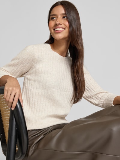 FREE/QUENT Strickpullover mit Strukturmuster Modell 'HARA' Beige 3