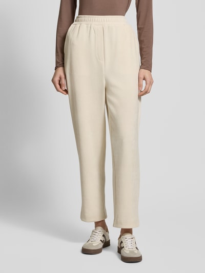 ICHI Straight leg corduroy broek met elastische band, model 'KATE' Beige - 4