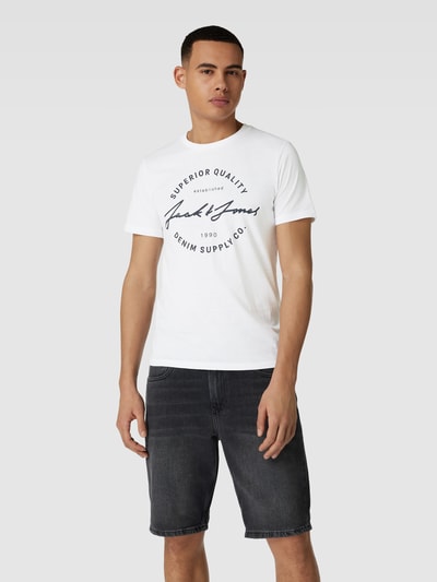 Jack & Jones T-shirt met ronde hals, model 'ACE' Wit - 4