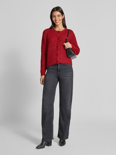 Vero Moda Regular fit gebreid jack met wol, modell 'NOVAH' Bordeaux - 1