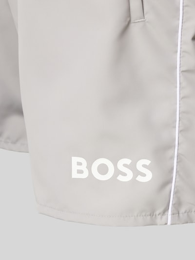 BOSS Relaxed fit zwembroek met labelprint, model 'STARFISH' Antraciet - 2