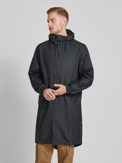 RAINS Parka mit Kapuze Modell 'Fishtail' Black 4