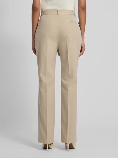 Christian Berg Woman Selection Spodnie do garnituru o kroju straight fit z dodatkiem wiskozy i tasiemką w talii Piaskowy 5