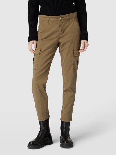 MAC Cargohose mit Label-Details Oliv 4