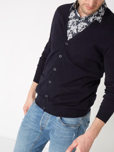 House of Paul Rosen Cardigan mit V-Ausschnitt Marine 4