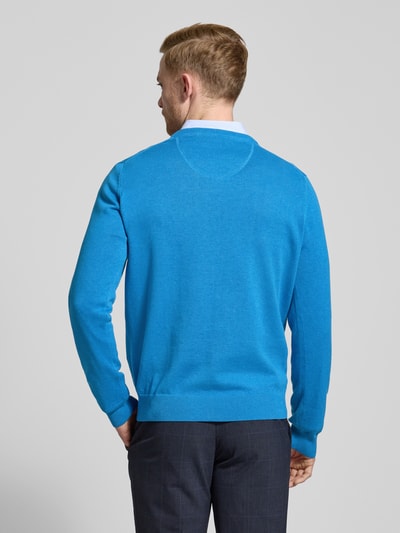 Fynch-Hatton Strickpullover mit Logo-Stitching Blau 5