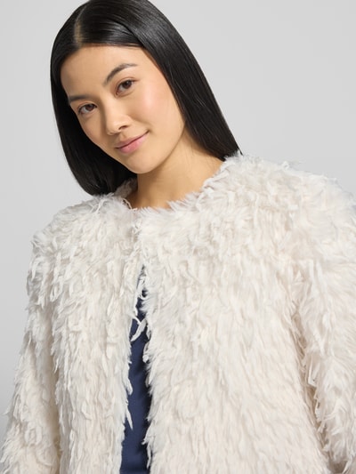 Christian Berg Cocktail Cropped Cocktailjacke mit Federn Ecru 3