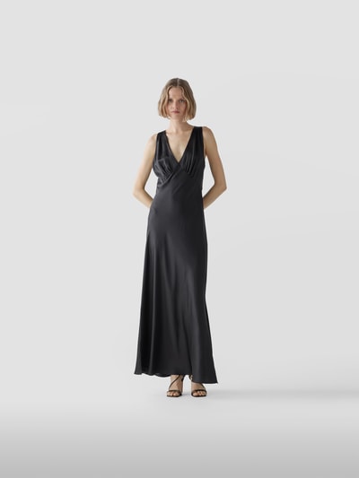 Sir Seidenkleid mit Gehschlitz Black 1