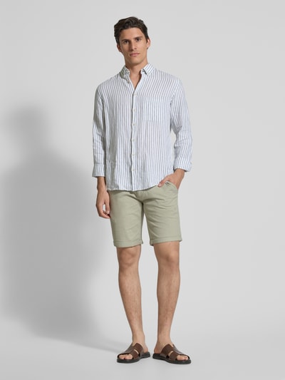 Redefined Rebel Regular fit bermuda met achterzakken, model 'NEBRASKA' Lindegroen - 1