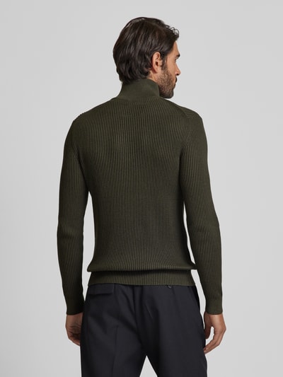 Jack & Jones Premium Gebreide pullover met schipperskraag, model 'RBLALIAM' Olijfgroen - 2