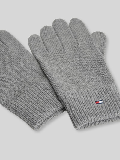 Tommy Hilfiger Rękawiczki z mieszanki bawełny i kaszmiru model 'ESSENTIALS FLAG' Średnioszary melanż 3