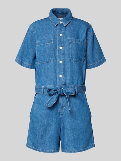 Marc O'Polo Denim Jumpsuit met platte kraag en strikceintuur Jeansblauw - 2