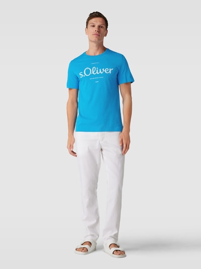 s.Oliver RED LABEL T-shirt z nadrukiem z logo Morski 1