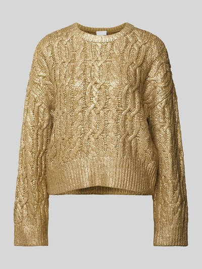 Jake*s Collection Strickpullover mit Zopfmuster Gold 1