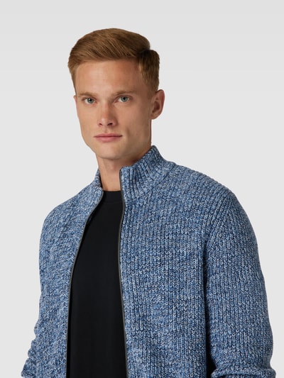 Christian Berg Men Gebreid vest met opstaande kraag Marineblauw - 3