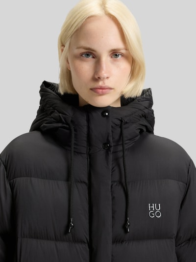HUGO Płaszcz puchowy o kroju regular fit z kapturem model ‘FINI-3’ Czarny 3