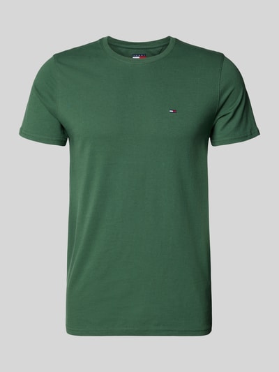 Produktfoto, Regular Fit T-Shirt aus reiner Baumwolle von Tommy Jeans in Optik: Unifarben mit Logo-Stitching, Rundhals, Kurzarm