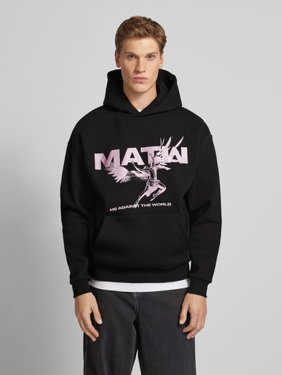 Review X MATW Hoodie met labelprint Zwart - 4