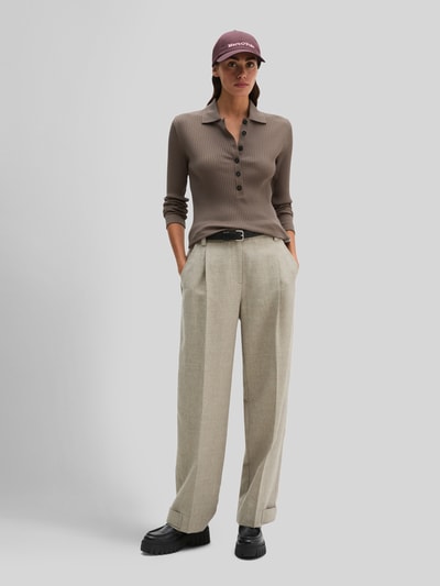 Marc O'Polo Slim Fit Pullover aus Baumwoll-Modal-Mix Taupe 1