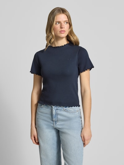 Pepe Jeans slim fit T-shirt van katoenmix model 'NORA' Marineblauw - 4