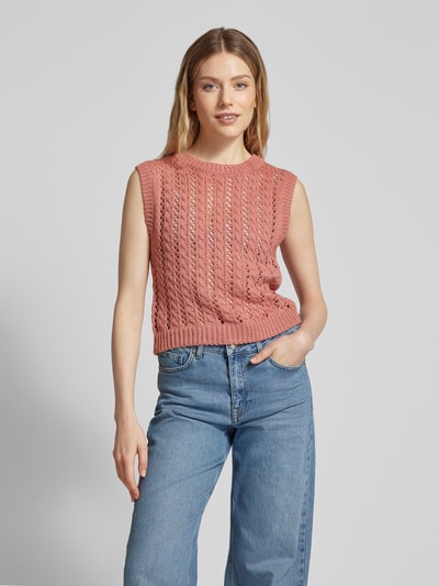 Mango Stricktop mit Lochmuster Modell 'YUDI' Rose 4