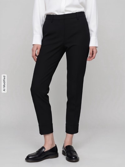 CAMBIO Regular Fit Schmale Hose mit Viskose-Baumwoll-Anteil Modell 'KRYSTAL' Black 4