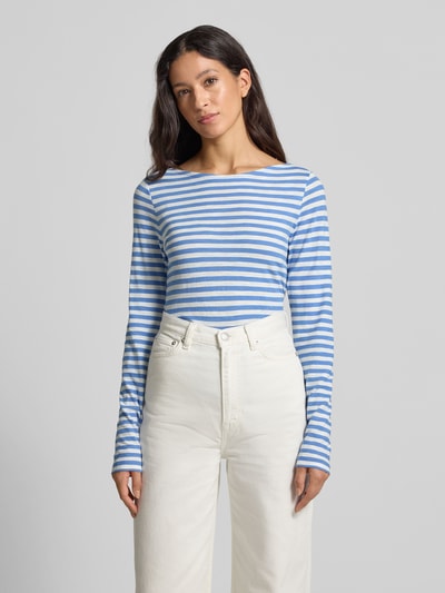 Marc O'Polo Regular Fit Langarmshirt aus reiner Baumwolle Hellblau 4