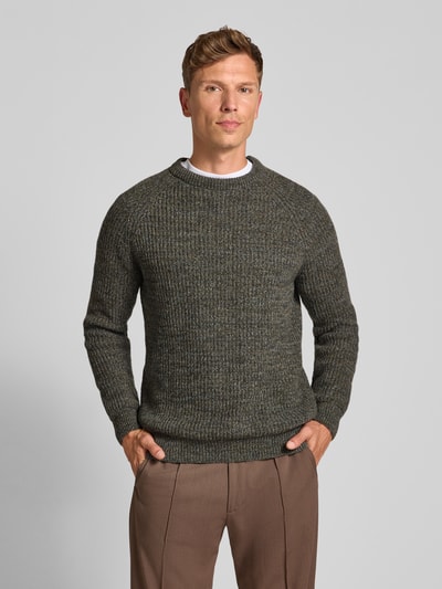 Barbour Regular fit gebreide pullover van pure wol  Olijfgroen - 4